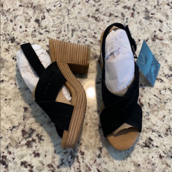 Toms Shoes - Toms Ibiza Black Suede High Heeled Sandals |Size 8